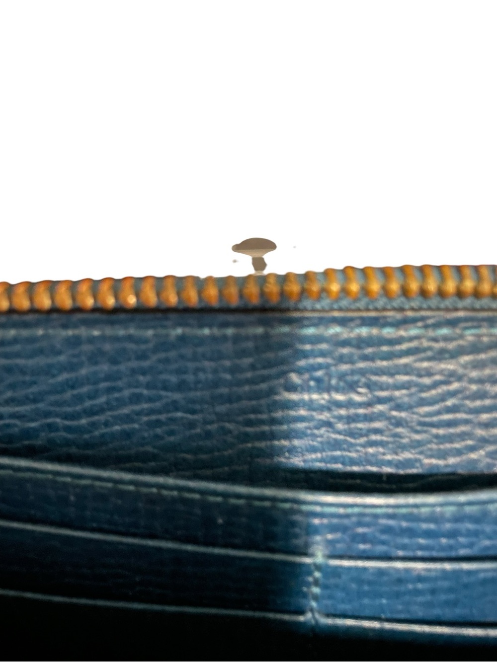 Chloé Lily Bow Zip Around Wallet - Grained Blue Leather Authentic COA CARD - Picture 12 of 15